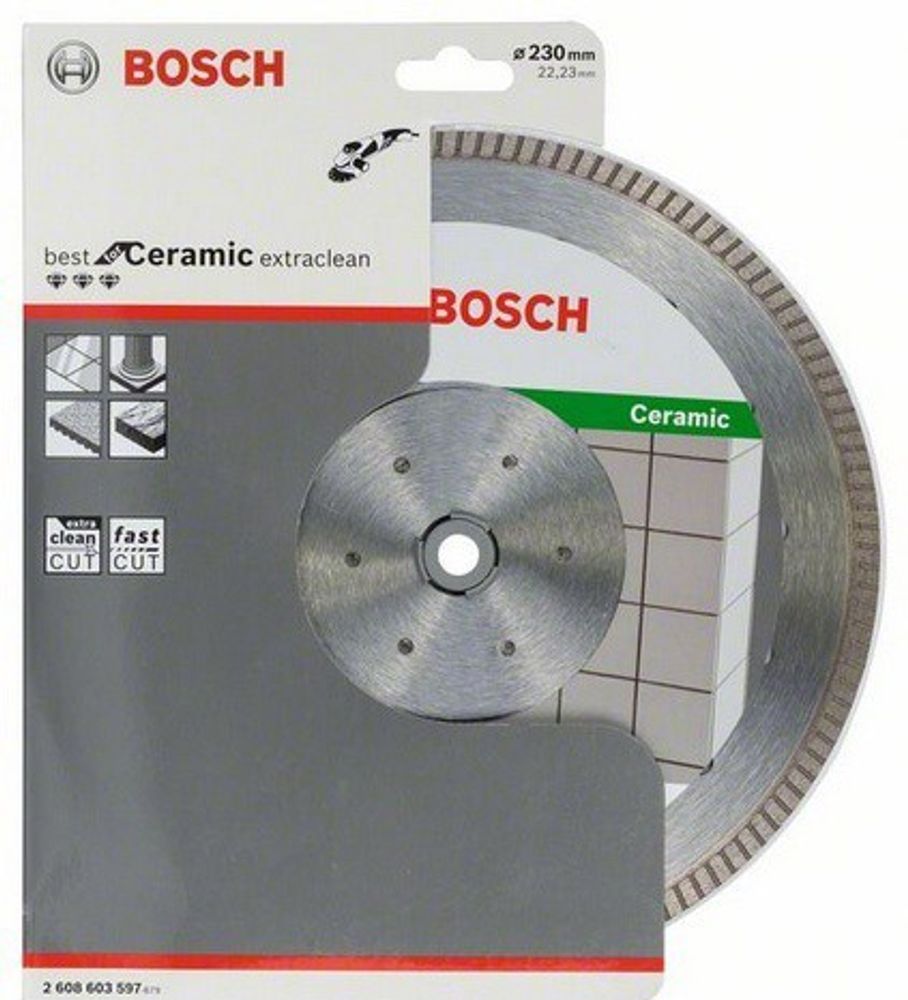 Алмазный диск BOSCH Best for Ceramic Extraclean Turbo 230x22.23mm