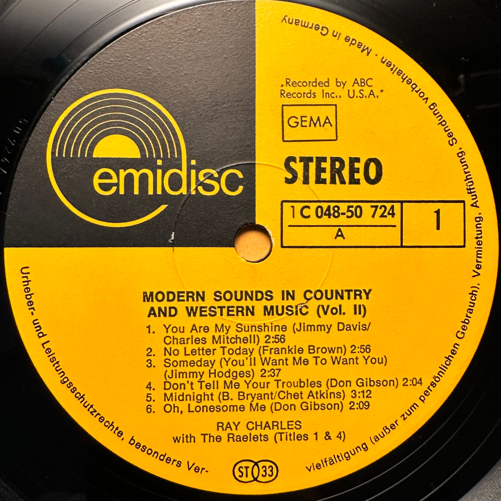 Ray Charles - Modern Sounds In Country And Western Music Volume Two (Германия)