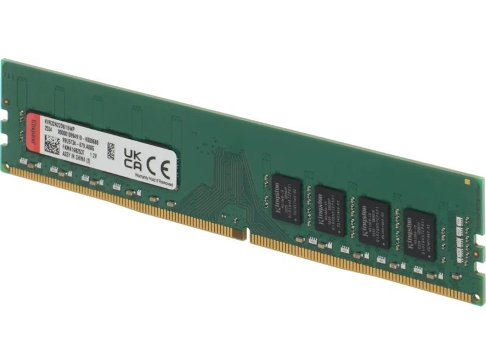 Оперативная память Kingston KVR32N22D8/16WP, DDR4 1х 16ГБ 3200 МГц, DIMM, RTL