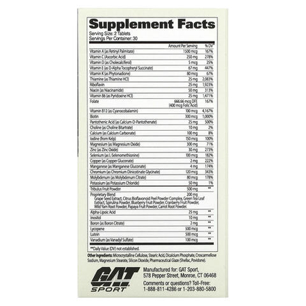 GAT, Mens Multi + Test, 60 таблеток
