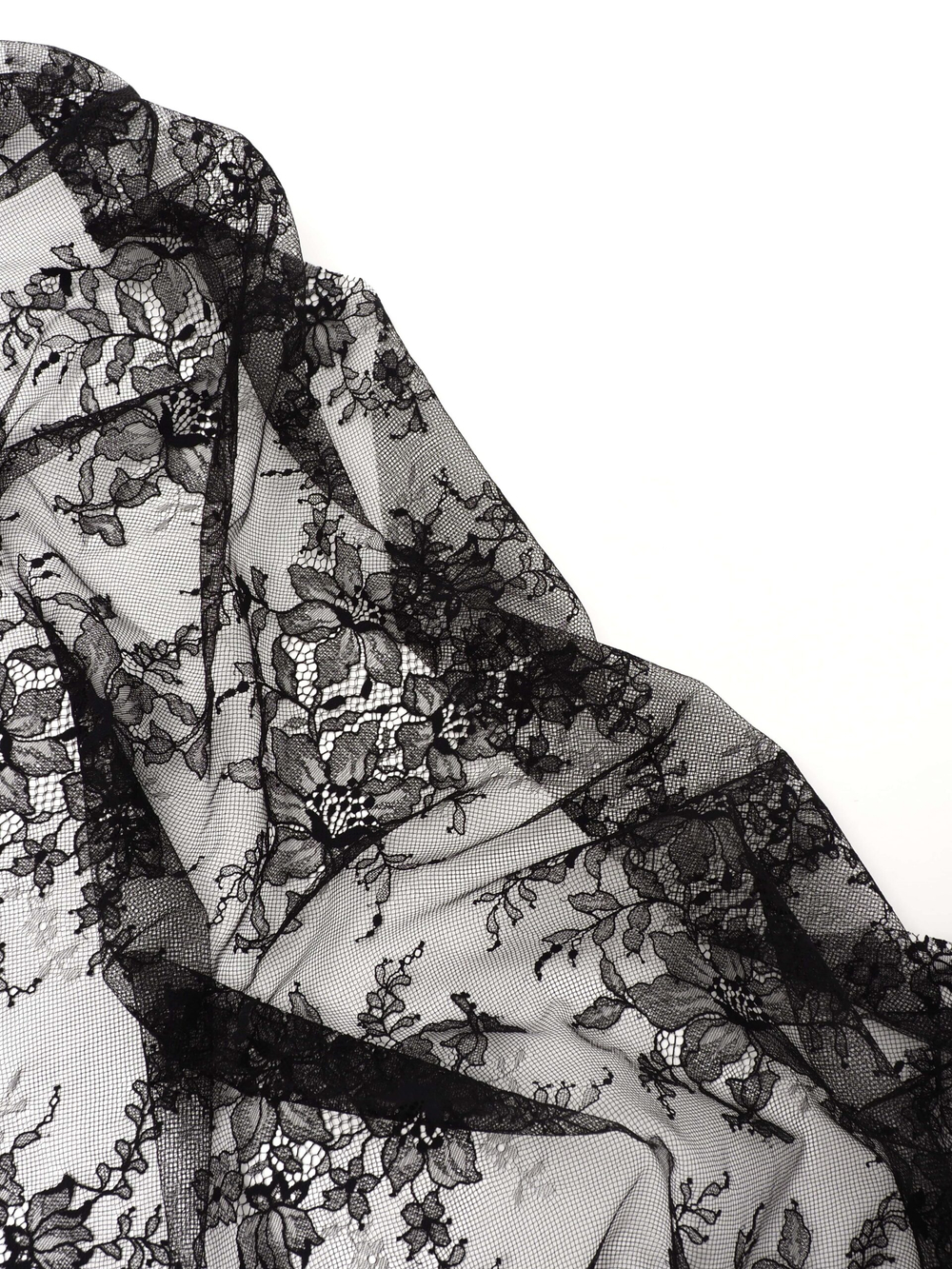 Кружевное полотно черное неэластичное 145 см