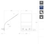 Излив душевой настенный тропический HYDROTHERAPY RIKS