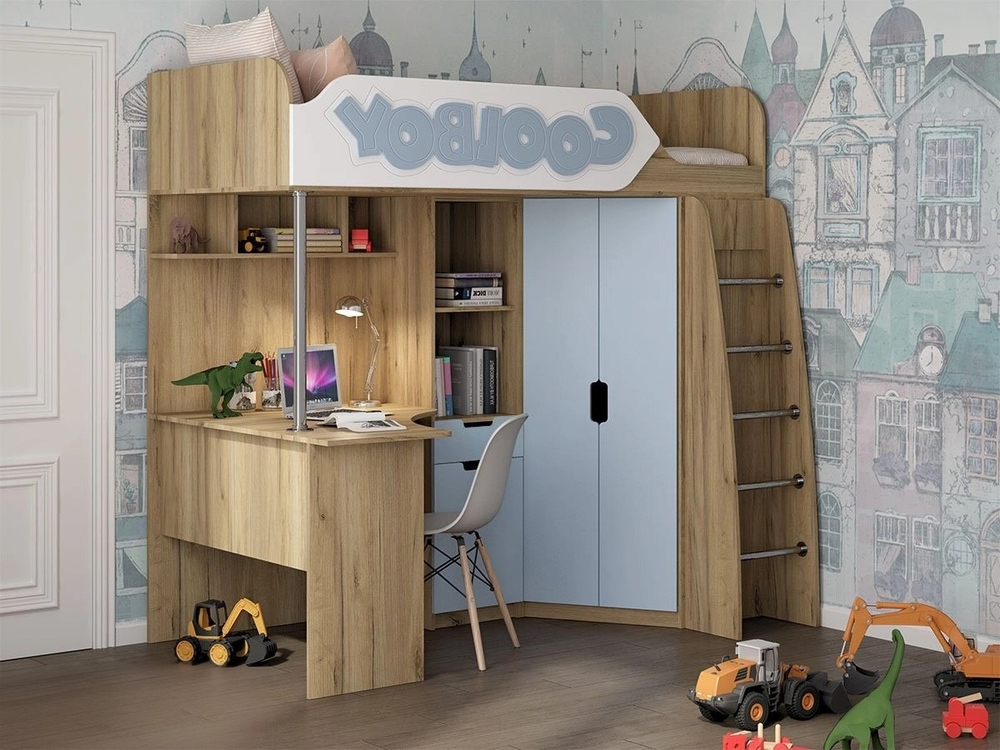 Детская 3Д Кровать чердак ДН-85 правое исполнение