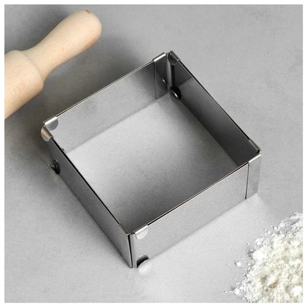 Форма для выпечки квадратная, раздвижная 15-28 см, высота 8 см