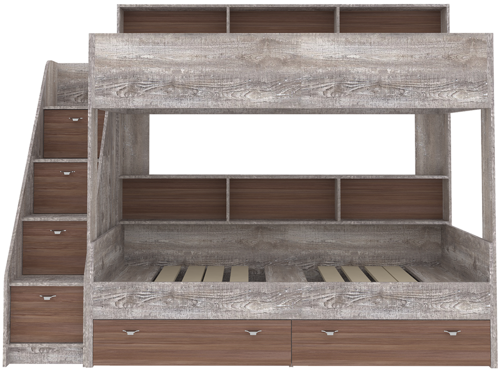 Двухъярусная кровать КарИВи Голден Кидс 10 Бетон Бодего Темный