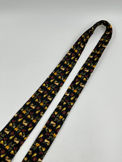 Галстук чёрный с грушами Salvatore Ferragamo