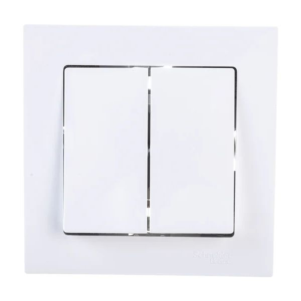 Выключатель 2-кл. СП AtlasDesign 10А IP20 (сх. 5) 10AX в сборе бел. SE ATN000152