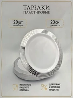 Тарелки одноразовые пластиковые на 20 персон