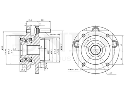 Ступица передняя (без ABS) UNIO HUB-20293
