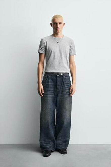 ZARA ДЖИНСЫ BAGGY FIT, ВЫЦВЕТШИЙ СИНИЙ