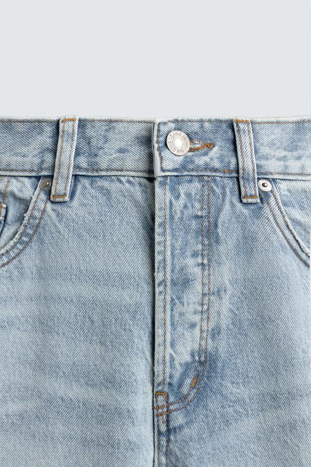 ZARA УКОРОЧЕННЫЕ ДЖИНСЫ SLIM FIT, ГОЛУБОЙ