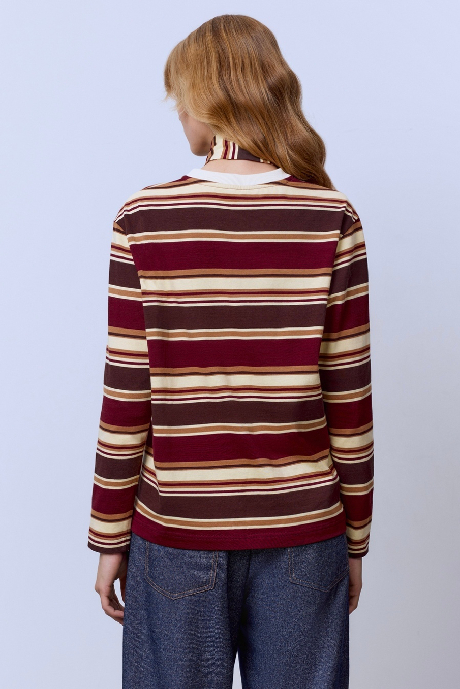 Лонгслив в полоску из итальянского хлопка