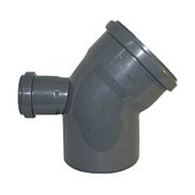 ПВХ Отвод  Ф110х45* с выходом 50 тыл  (18/1шт)