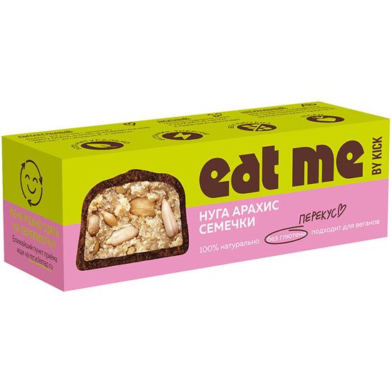 Шоколадный батончик с арахисом EAT ME KICK 45 г/10 шт