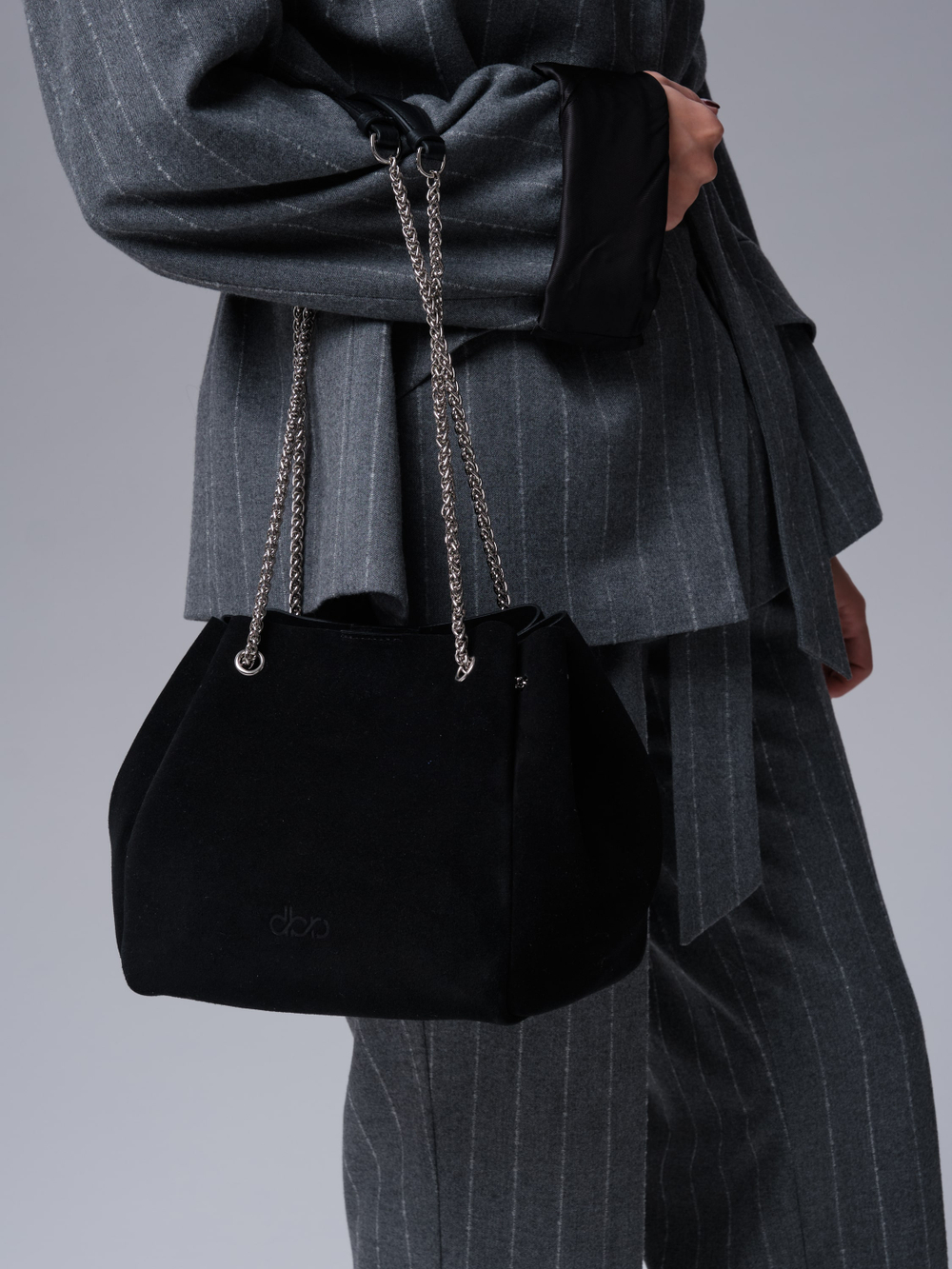 Замшевая сумка DBR 31202 черный/велюр