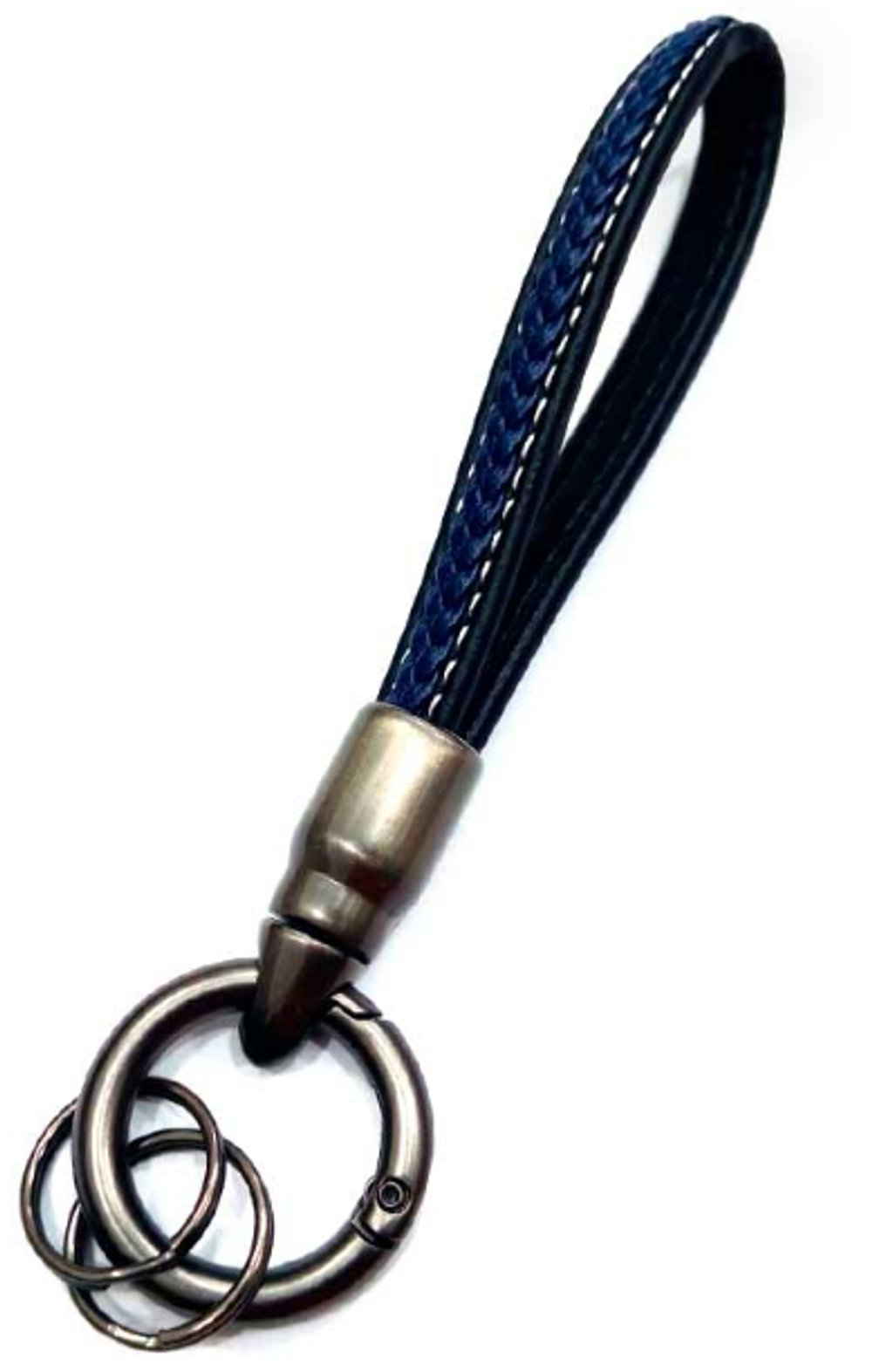 Брелок для ключей Кожа Хлястик (декор плетенка) X105-A-GR серый A