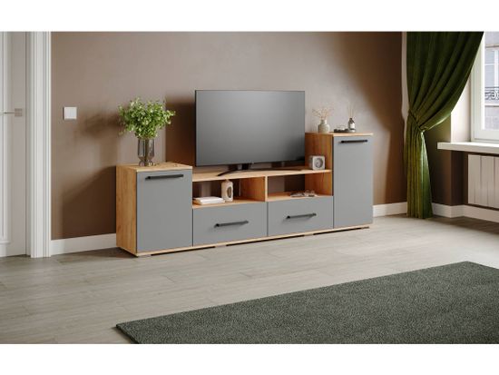 Тумба-ТВ ПАРУС-2 дуб крафт золотой / графит серый