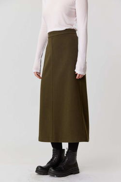Юбка с разрезом зеленого цвета