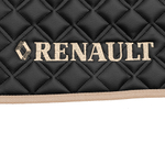 Ковры RENAULT T (автомат) (экокожа, черный, бежевый кант, бежевая вышивка)