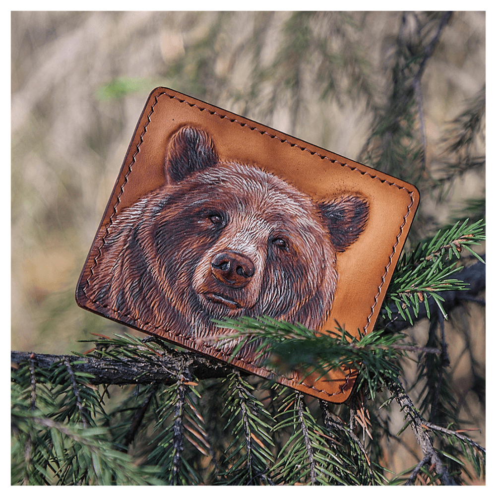 Кожаный картхолдер «Медведь»