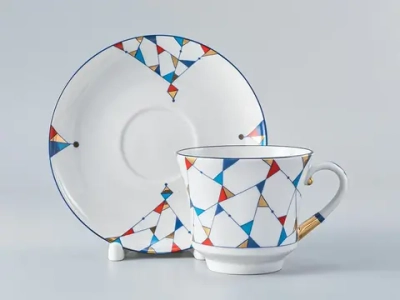 Чашка с блюдцем чайная 220 мл форма Банкетная рисунок Калейдоскоп арт. 81.26307.00.1