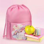 Мешок для обуви 1 отделение Мульти-Пульти "Unicorn", 340*420мм, карман на молнии, розовый