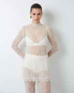 Топ из тонкого кружева молочный