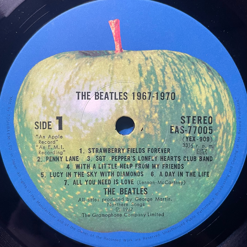 The Beatles ‎– 1967-1970 2LP (Япония 1976г.)