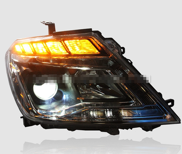 Передние фары Ниссан Патрол Y62 V3 type [Биксеноновая линза HELLA 5, комплект Л+П, бегущий поворотник]