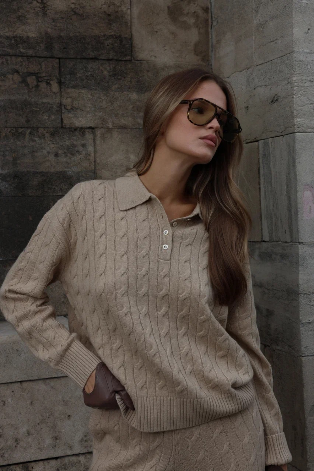 Костюм из кашемира и шерсти мериноса, Бежевый