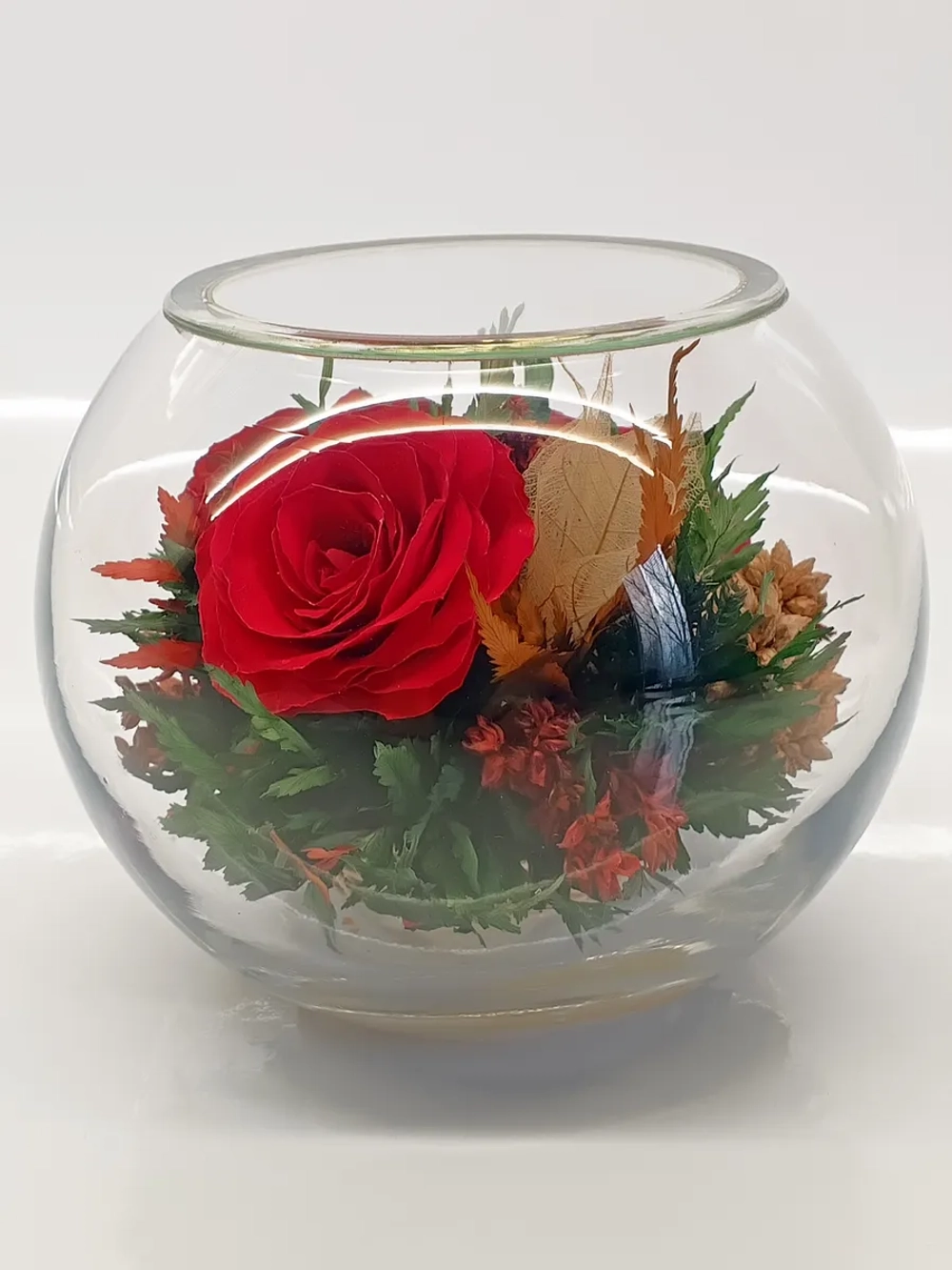натуральные цветы в стекле, вакуум