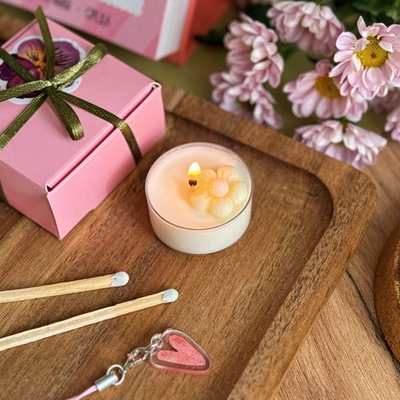 микро-свеча "жёлтый цветочек"