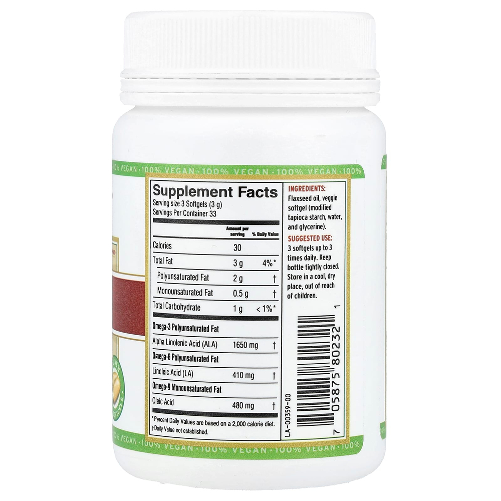 Barlean's, Свежее льняное масло, 100 мягких таблеток