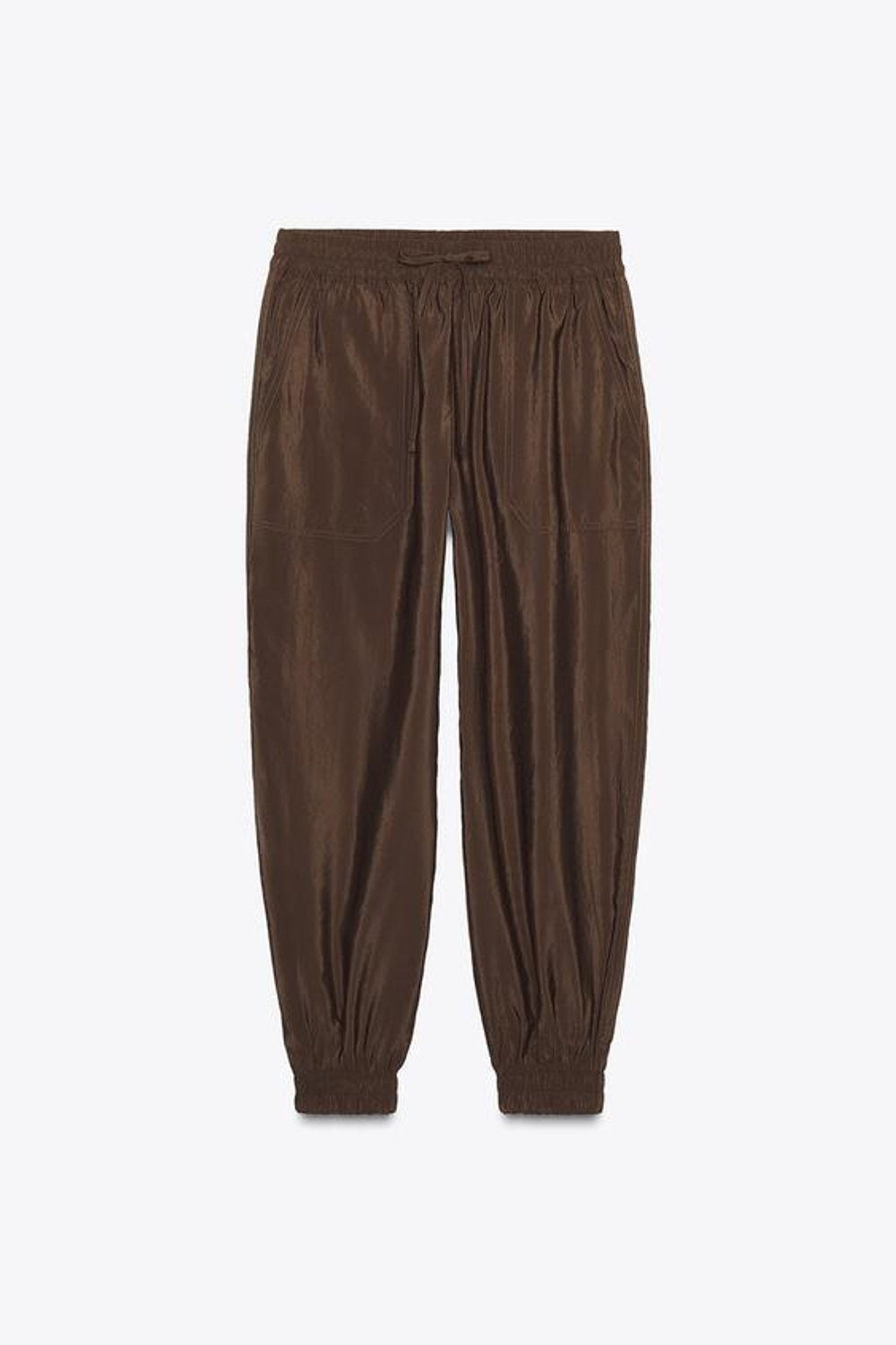 ZARA БРЮКИ С МАНЖЕТАМИ, КОРИЧНЕВЫЙ