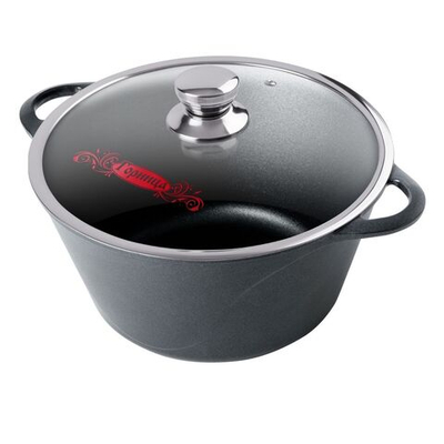 Кастрюля алюминий, антиприг, 4 л, с крыш, Горница, Классик, к2633а