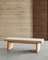 Скамейка Topaz из бежевого шенилла и 100% массива ясеня FSC в натуральной отделке, 150 см