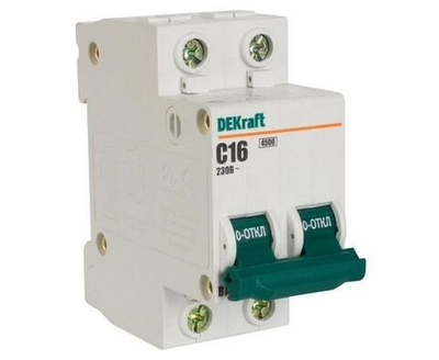 Автоматический выключатель Dekraft ВА-101 (11069DEK) 2P 32А тип С 4,5 кА 220 В на DIN-рейку
