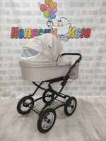 Коляска модульная Indigo Barbara Eco Classic be 02 (св.бежевая кожа)