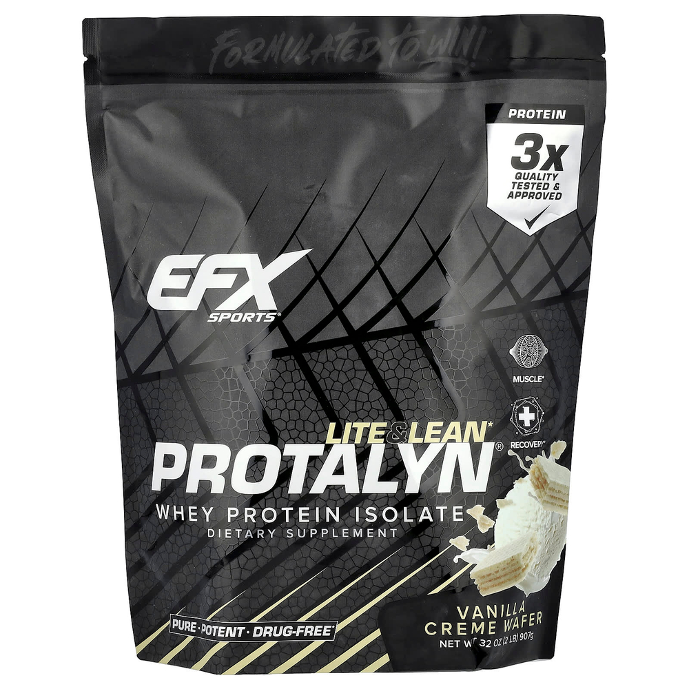 EFX Sports, Protalyn® изолят сывороточного протеина, вафли с ванильным кремом, 907 г (2 фунта)