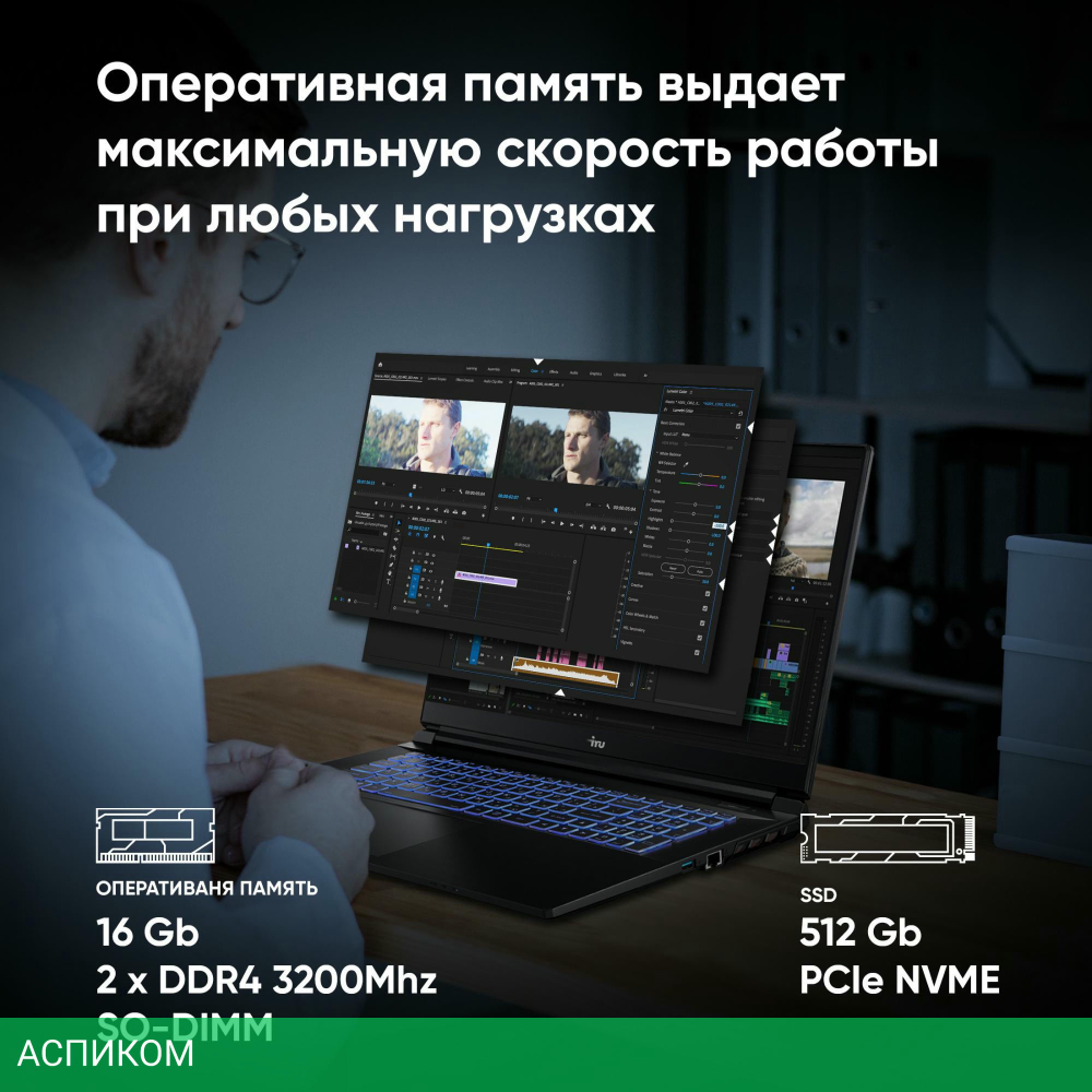 Ноутбук iRU Калибр 15ALC Black (1930300)
