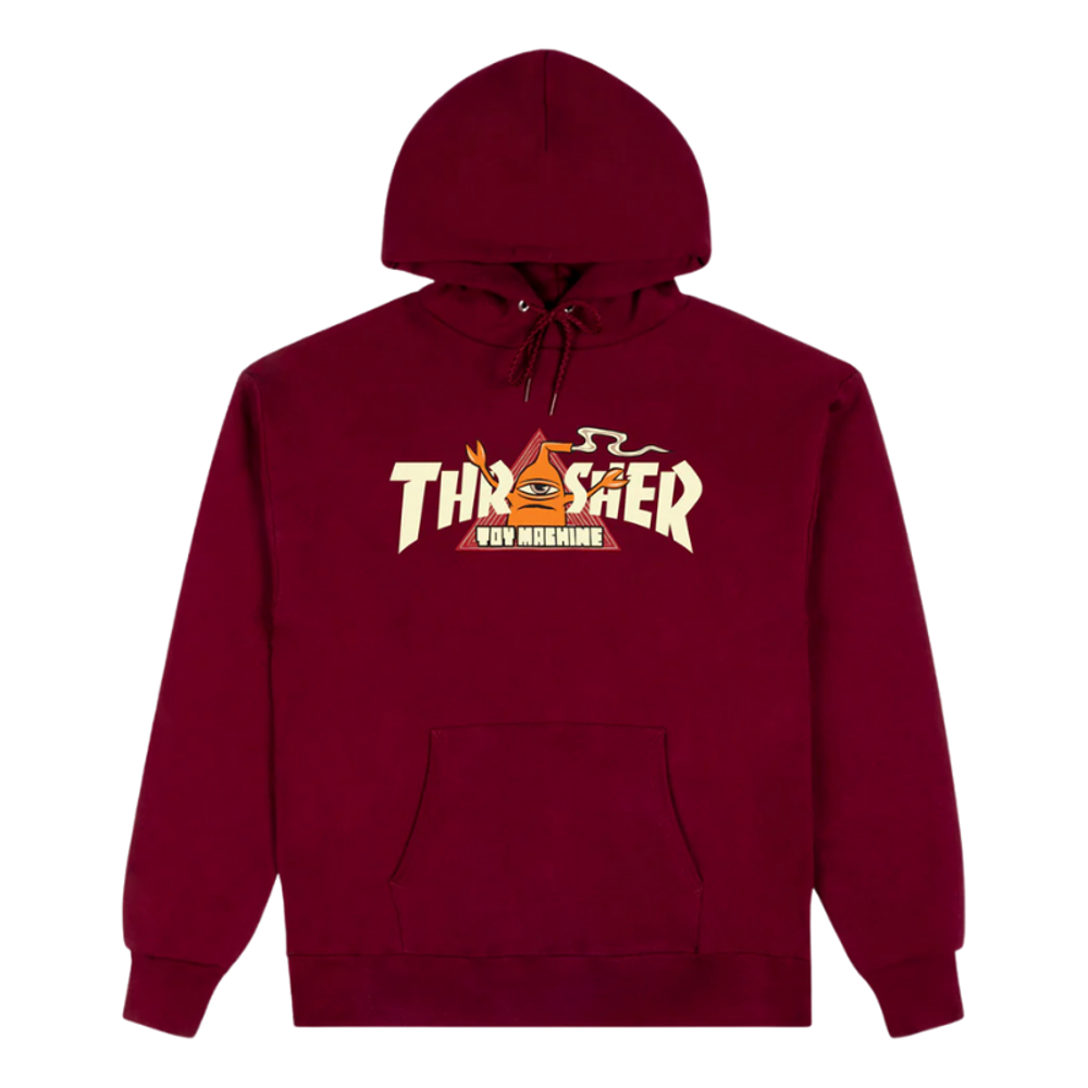 Худи Thrasher x TOY Machine Vortex Maroon