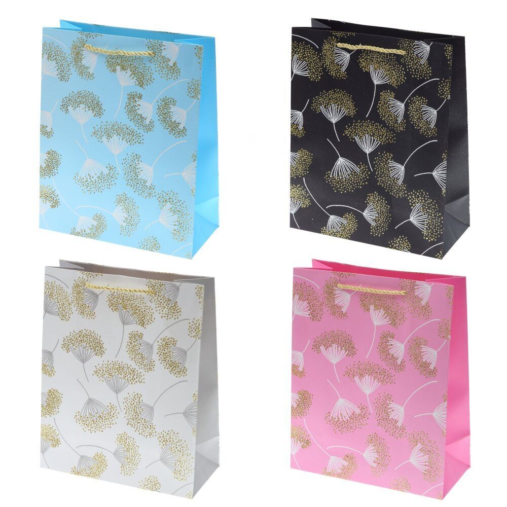 GAEM Пакет подарочный M (бумага 210г/м2, блок 12шт), L26 W12 H32 см, 4в.