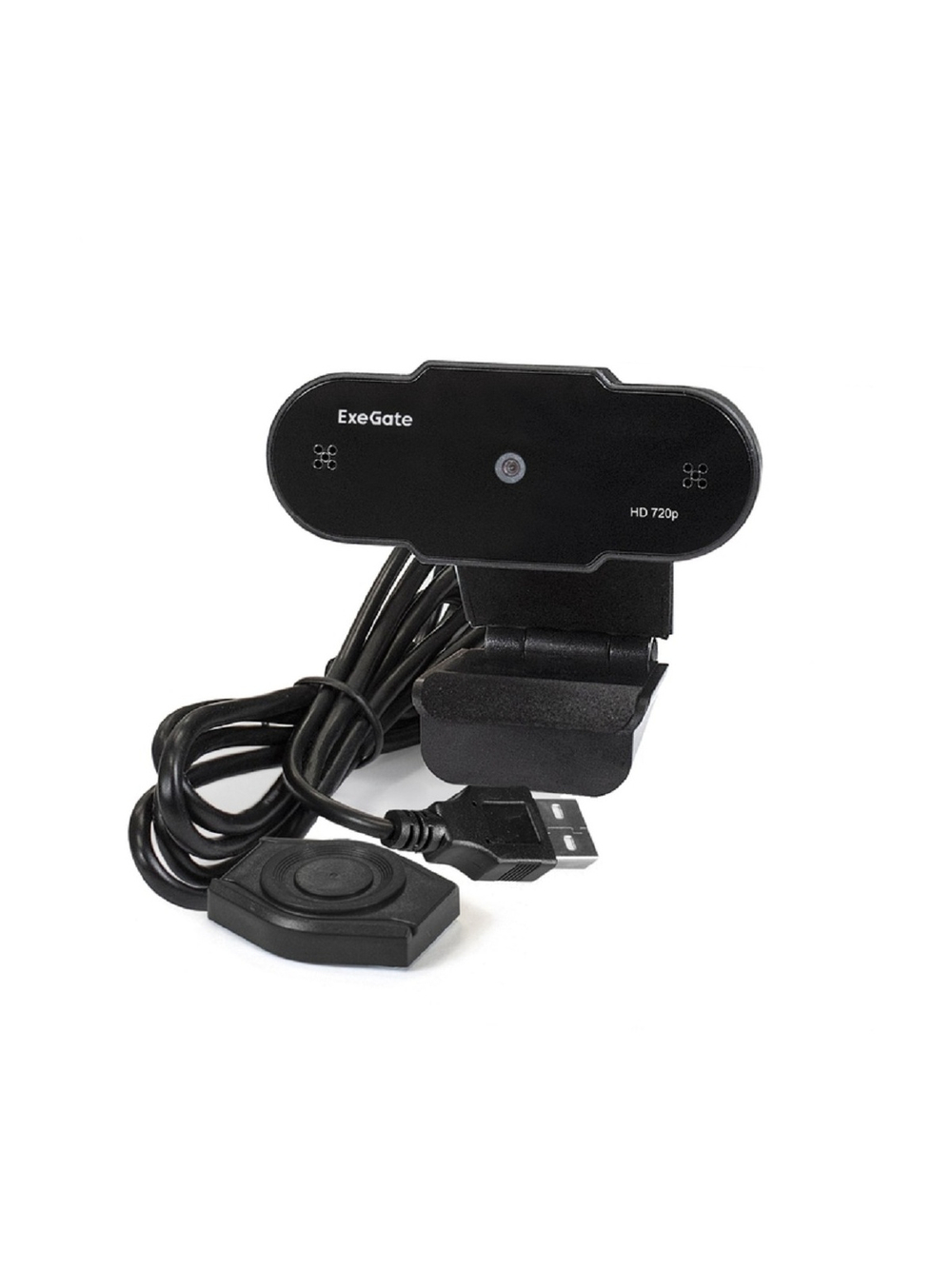 Exegate EX287386RUS Веб-камера ExeGate BlackView C525 HD Tripod (матрица 1/3" 1,3 Мп, 1280х720, 720P, 30fps, 4-линзовый объектив, USB+35mm Jack, фиксированный фокус, микрофон с шумоподавлением)