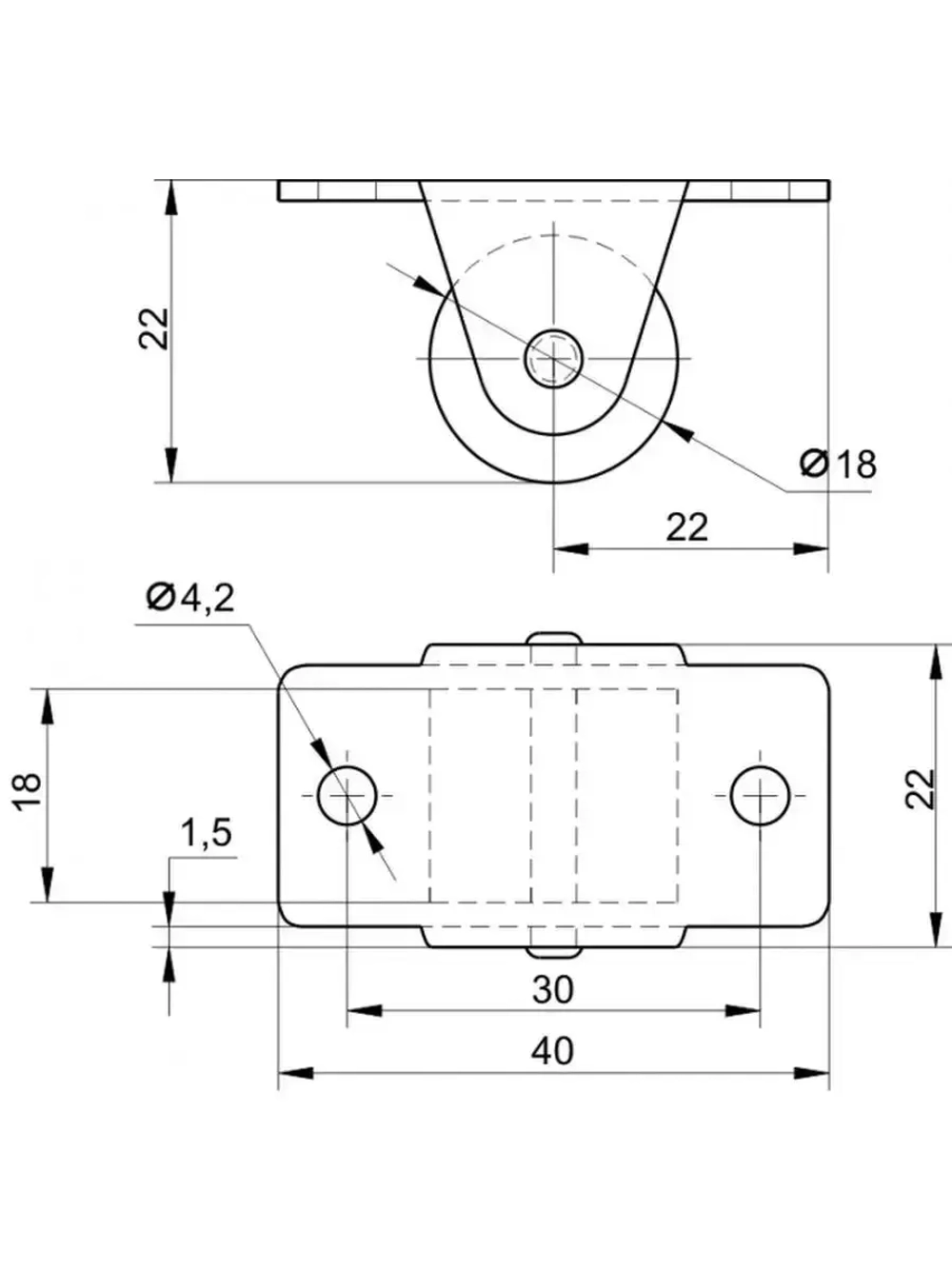 Колесики для дивана белые с креплением, 12 шт