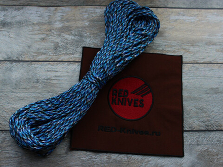 Паракорд 550 голубой, черно-белый (7 жил) RZ Manufacturer PC007 - 1 метр