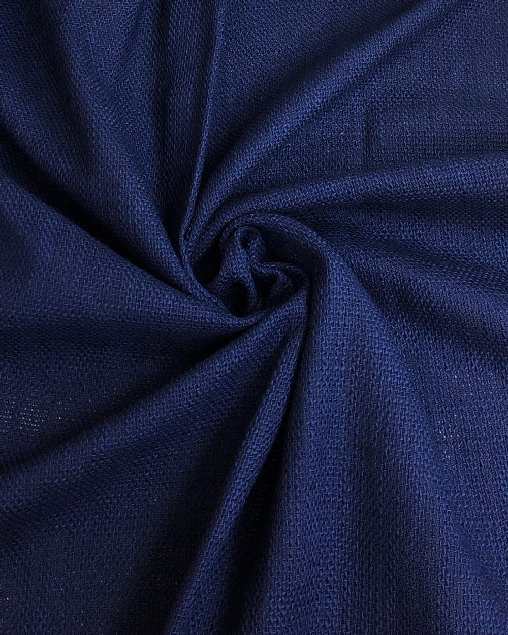 Костюмная вискоза, синий темный, рогожка, отрез 1,45м