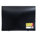 Папка на резинках BRAUBERG "Business", А4, 7 отделений, пластиковый индекс, черная, 0,5 мм, 224145