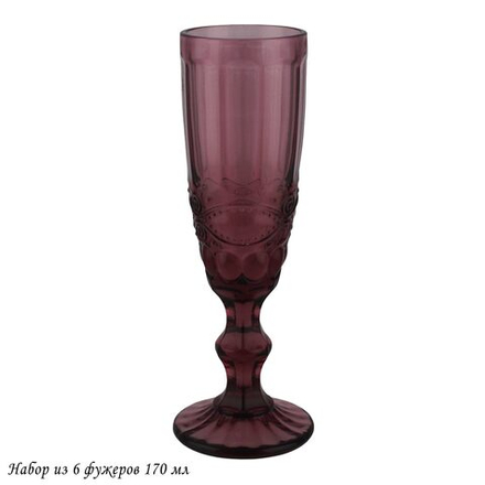 Lenardi 588-442 Набор из 6 фужеров 170 мл в под.уп.(х4) Розовый