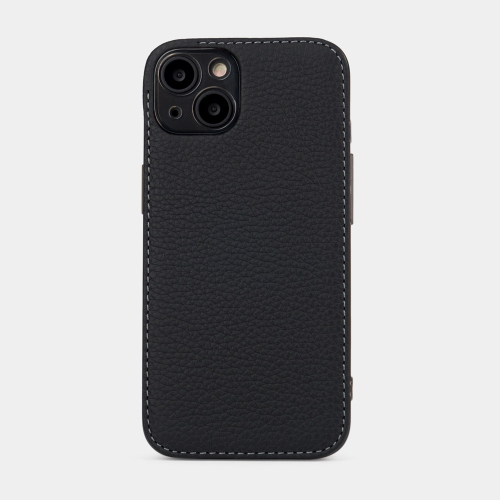 Чехол-накладка для iPhone 13 Mini из натуральной кожи теленка, цвета черный
