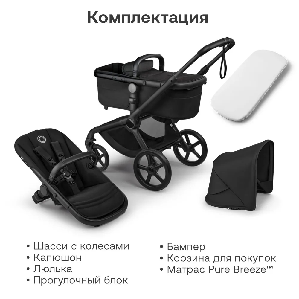 Коляска Bugaboo Fox 5 Renew complete 2 в 1 Black/Heritage Black-Heritage Black